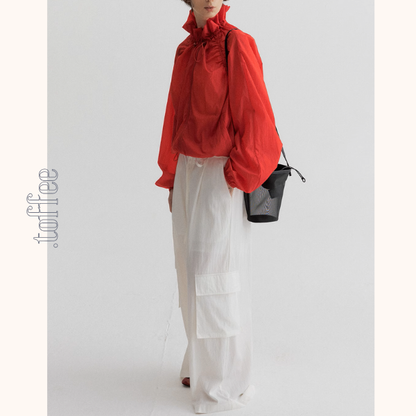 【5color】フルジップアップハイネックシアージャケット《Z00953》