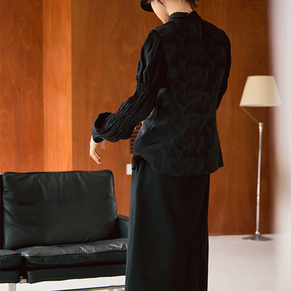 ダマスク柄織りミディアムジレ　《Z00812》