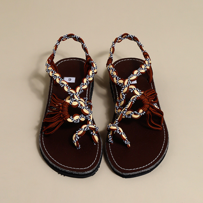 カラフル手織りフラットサンダル Z00211