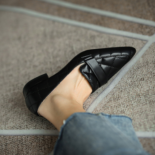 【２color】キルティングブリティッシュスタイルレザーシューズ　AU-122