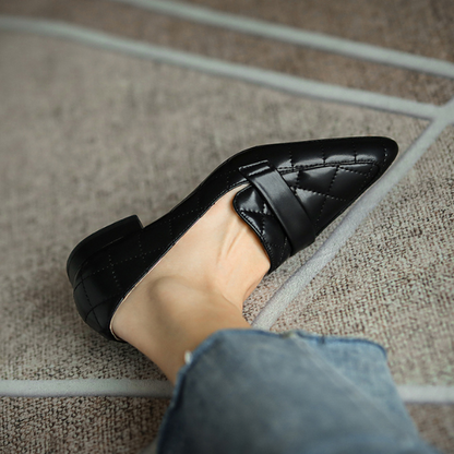 【２color】キルティングブリティッシュスタイルレザーシューズ　AU-122