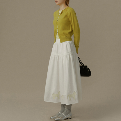 ポニーパッチ刺繍フレアスカート《Z00824》