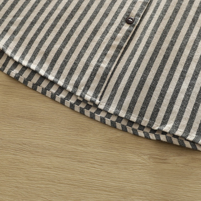 【4color】胸ポケット付きストライプ柄ボタンダウンシャツ　《Z00727》