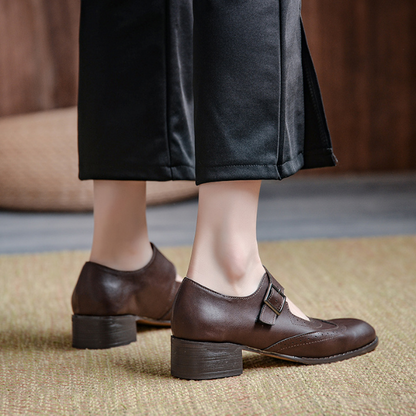 【２color】アッパーベルトレトロレザーシューズ　AU-161