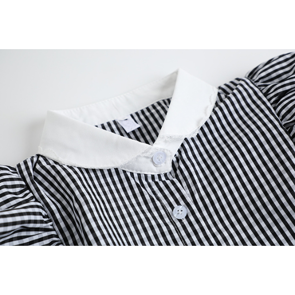 ストライプフリルブラウス　X-347