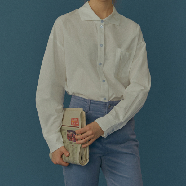 【2color】 コットン100%コントラストボタンシャツ Z00070