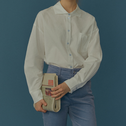 【2color】 コットン100%コントラストボタンシャツ Z00070