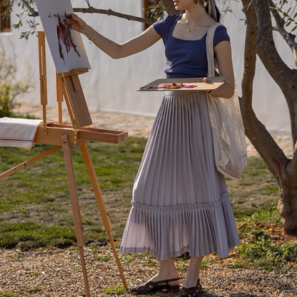 【2color】プリーツティアードフレアスカート《Z00864》