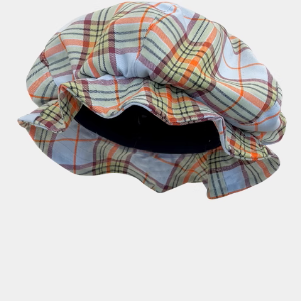 【2color】ギャザーディテールチェック柄帽子《Z00881》