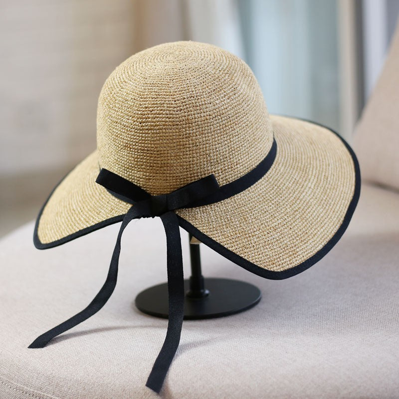 【３color】レトロなヘップバーン麦わら帽
