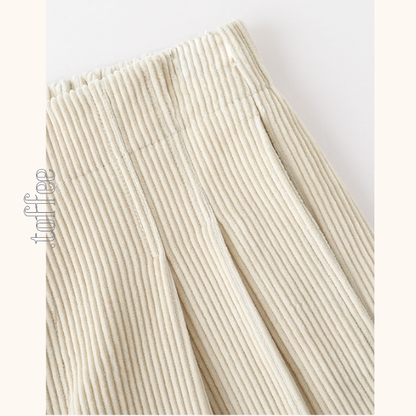 【2color】コーデュロイハイウエストワイドパンツ　《Z00734》