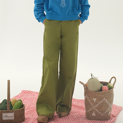 【2color】ツイルコットンストレートパンツ　《Z00743》