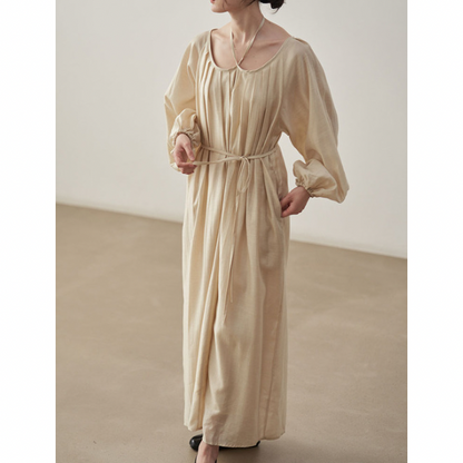 【2color】ホルターネックタックワンピース X-071