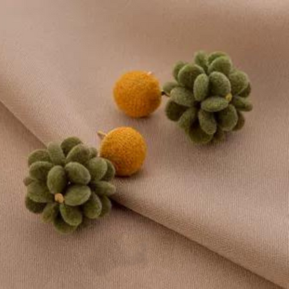 【３color】フラワーパターンピアス AU-280