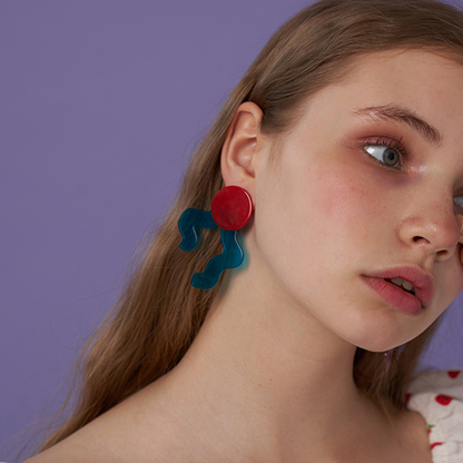 【3color】【2pattern】アーティスティックリボンモチーフイヤーアクセサリー　《Z00799》