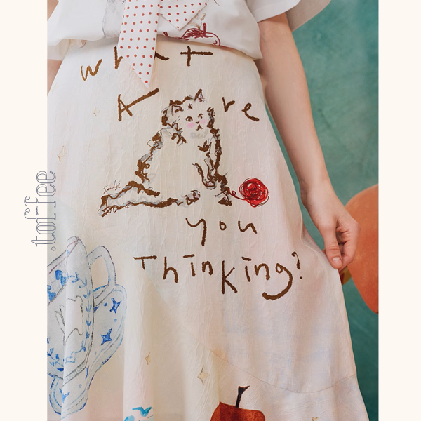 フリルヘムプリントスカート《Z00963》