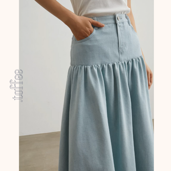 ノースリーブラウンドネックベスト＆Aラインロングスカートセットアップ《Z00954》