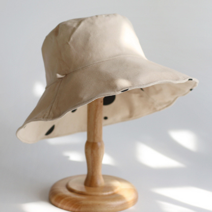 【２color】ドットプリントビッグプリムハット　AU-119