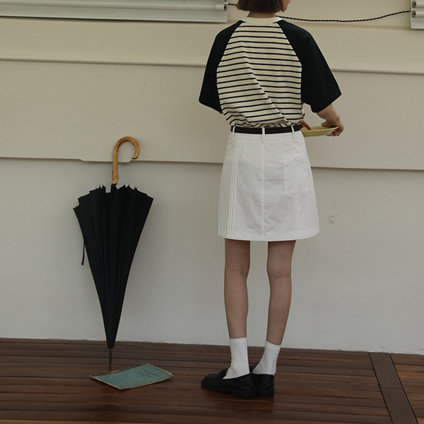 【2color】ラグランスリーブストライプTシャツ　Z00355