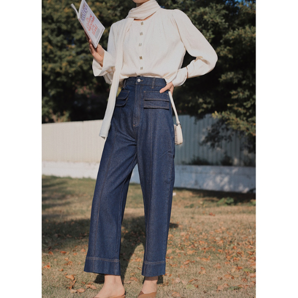 ダブルフラップワイドデニム w-151