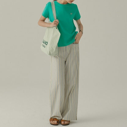 ストライプストレートパンツ Z00383