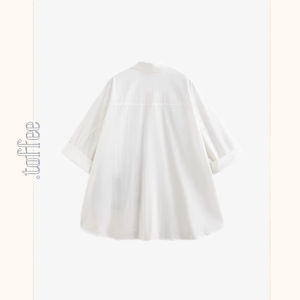 フラワー刺繍オーバーサイズシャツ＆Aラインミモレ丈スカートセットアップ《Z00927》