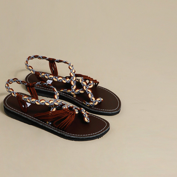 カラフル手織りフラットサンダル Z00211