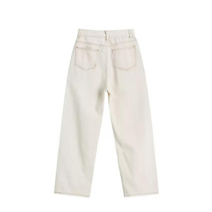 ハイウエストボタンフライデニム X-055