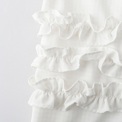 【2color】レースディテールハイウエストフレアスカート　《Z00729》