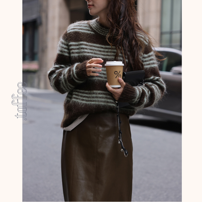 ハイウエストストレートスリットスカート 《Z00642》