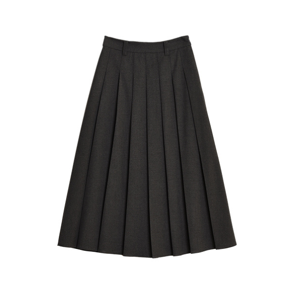 ハイウエストAラインプリーツロングスカート X-533