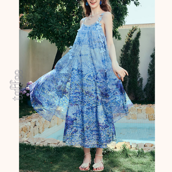 レイヤード風マリンテイストサスペンダーワンピース《Z00970》