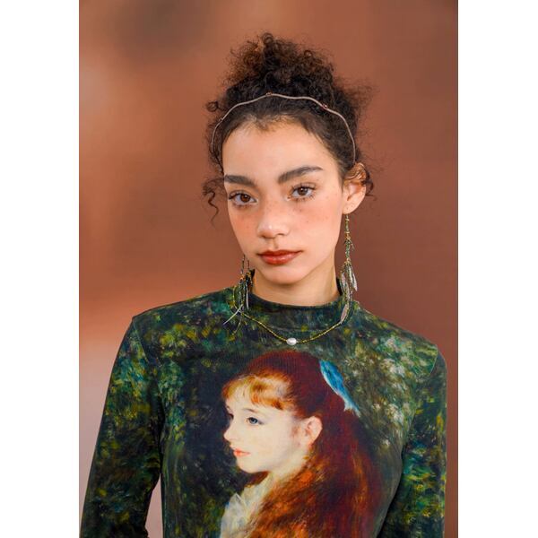 [名画を纏う]　スリムフィットアートカットソー "ルノワール" C0125