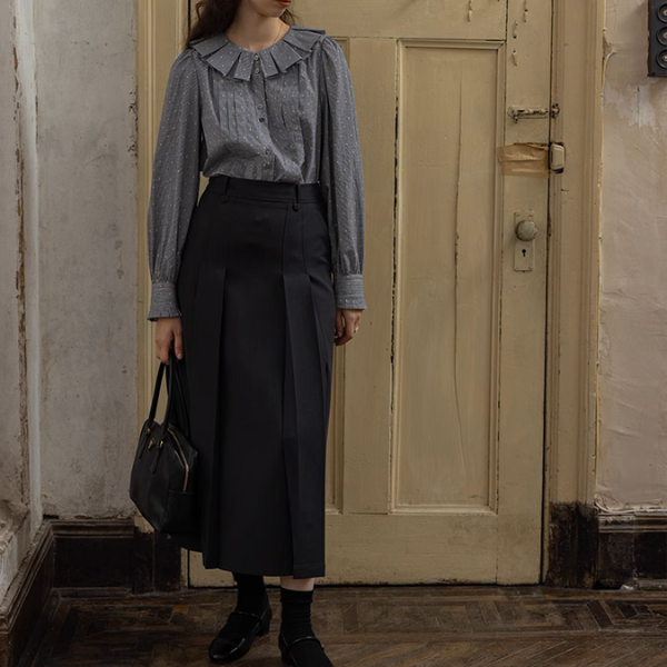 【2pattern】フリル＆プリーツディテールブラウス《Z00860》