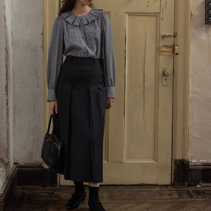 【2pattern】フリル＆プリーツディテールブラウス《Z00860》