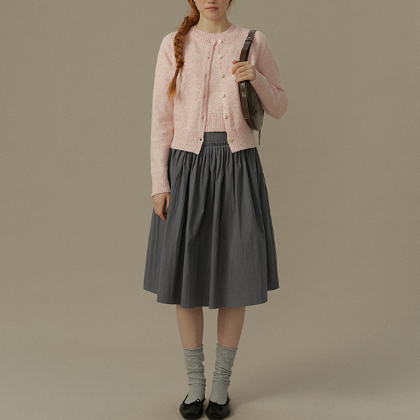 【2color】フラワー刺繍入りリブ編みセットアップカーディガン《Z00831》