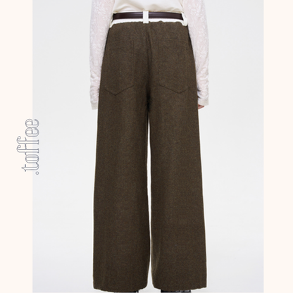 レースパッチワークウールパンツ 《Z00637》