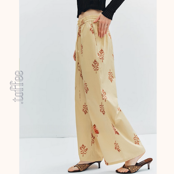 花柄プリントルーズワイドパンツ《Z01004》