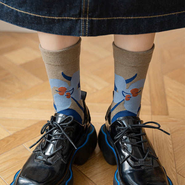 フラワー刺繍ソックス3点セット Z00315