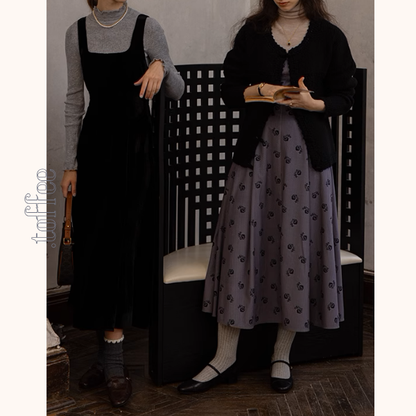 【2color】スクエアネックノースリーブロングワンピース《Z00853》