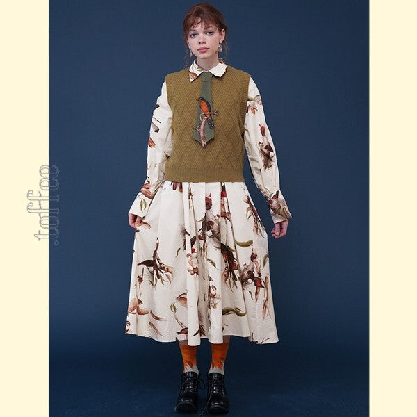 【3color】自由を纏う：手仕事の鳥刺繍タイ　C0179