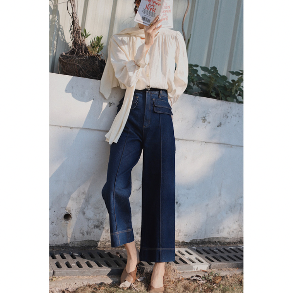 ダブルフラップワイドデニム w-151