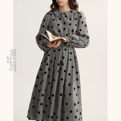 グレートップ＆ロングスカートのポルカドットセットアップ　Z00529