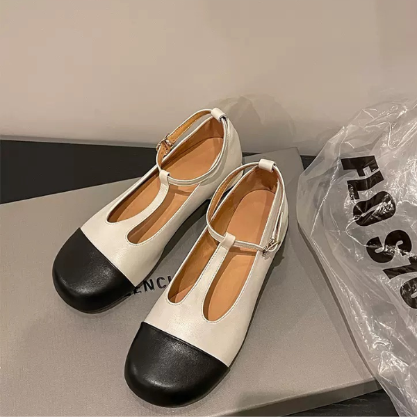 【4color】メリージェーンバイカラーレザーシューズ Z00236
