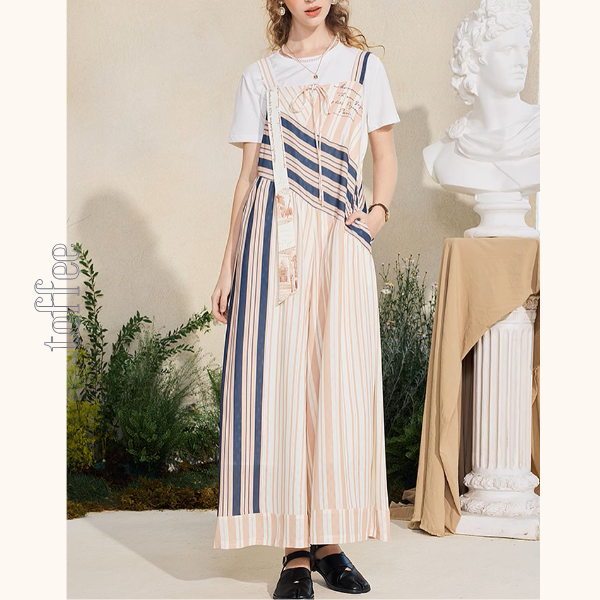 ストライプ切替オールインワン《Z01055》