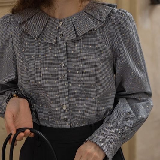 【2pattern】フリル＆プリーツディテールブラウス《Z00860》