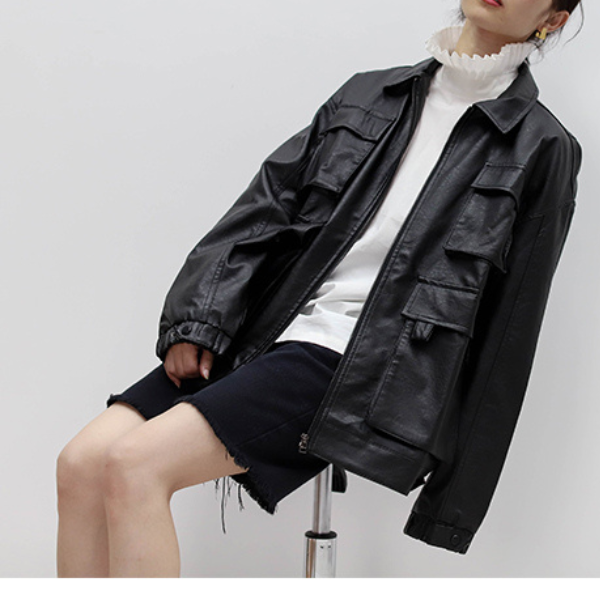 スタンドカラーフリルステッチトップス　AU-237