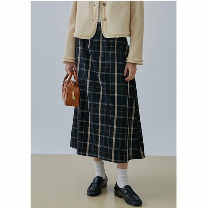 Aラインチェックスカート X-365