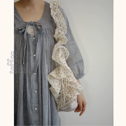 ドローストリング付きギャザーショルダーバッグ《Z00936》