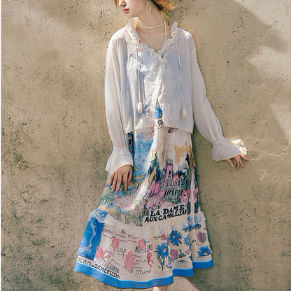 フリルシアークロップドカーディガン《Z00971》